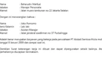 Surat Keterangan Kerja
