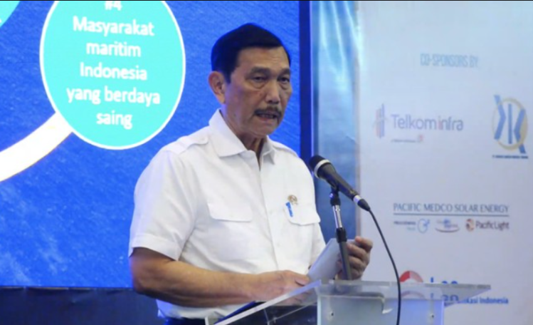 Menko Kemaritiman dan Investasi Luhut Binsar Pandjaitan dalam Marine Spatial Planning and Expo Service 2023. (Tangkapan Layar Youtube Kemenko Bidang Kemaritiman dan Investasi RI)